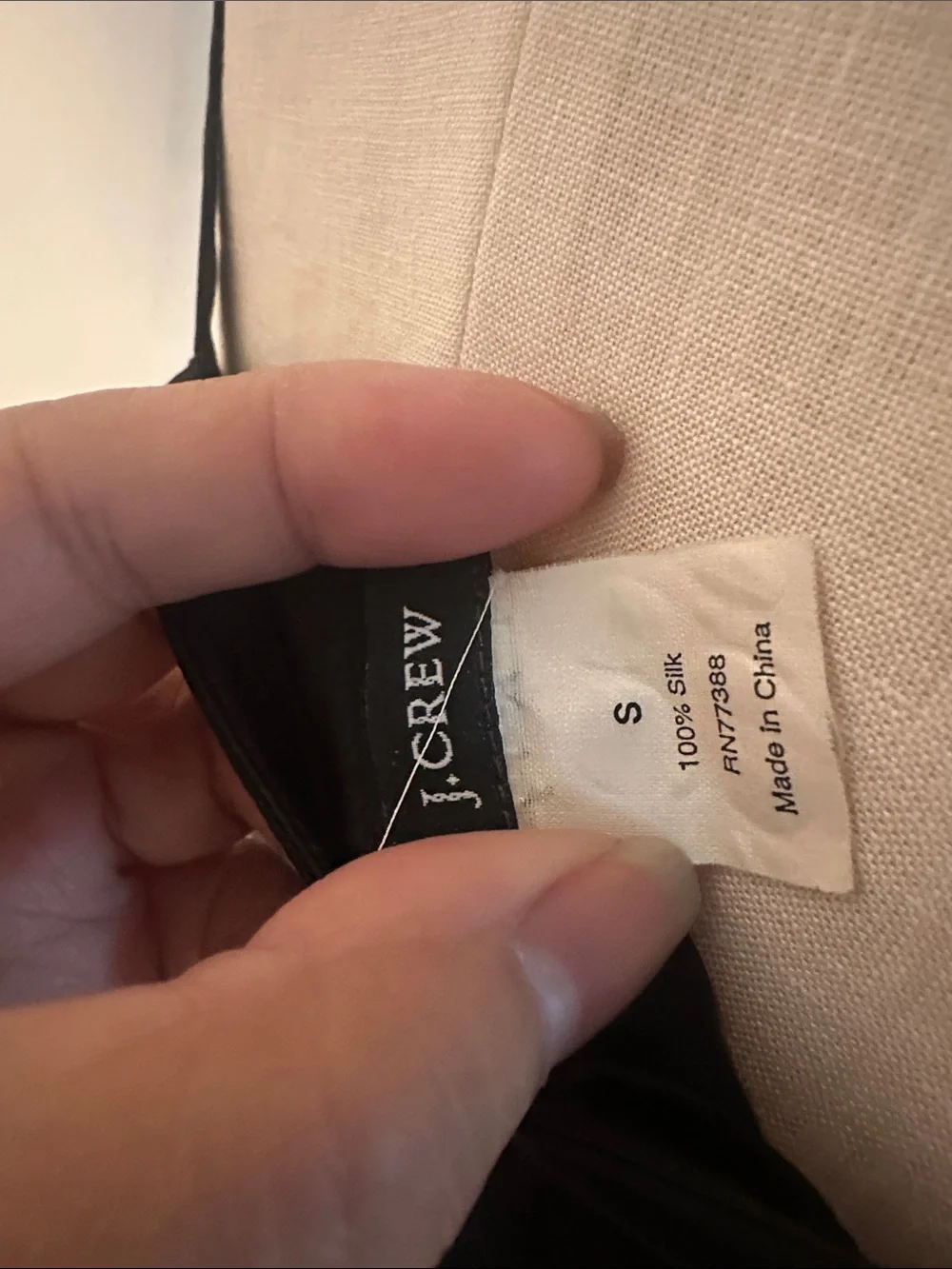 J. Crew Black Satin Cami Pajama Top with Front Tie